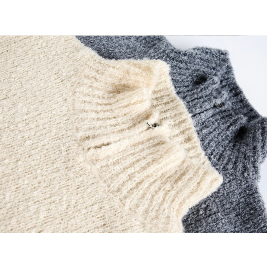 ブークレ　ハーフジップ　ニット　N931