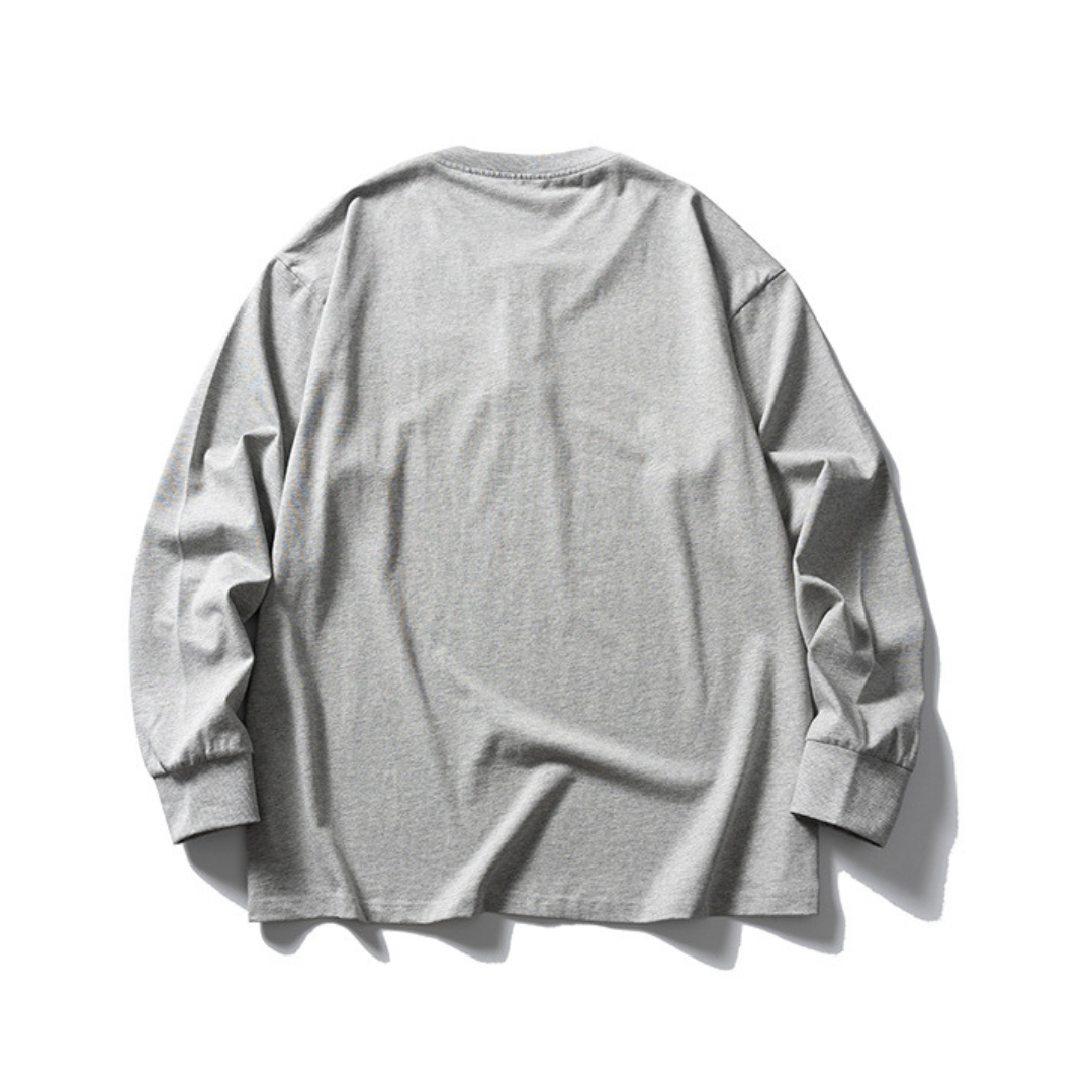 ヘンリーネック　ロングスリーブ　ワイドTシャツ　N214