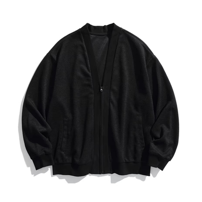 ストレッチポリエステル　ジップカーディガン　N1091