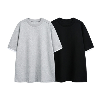 フェイクレイヤード　変形ラグランスリーブ　Tシャツ　N1551