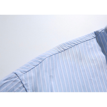 ストライプ　ハーフプラケット　半袖シャツ　N1292