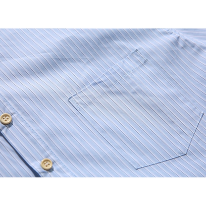 ストライプ　ハーフプラケット　半袖シャツ　N1292