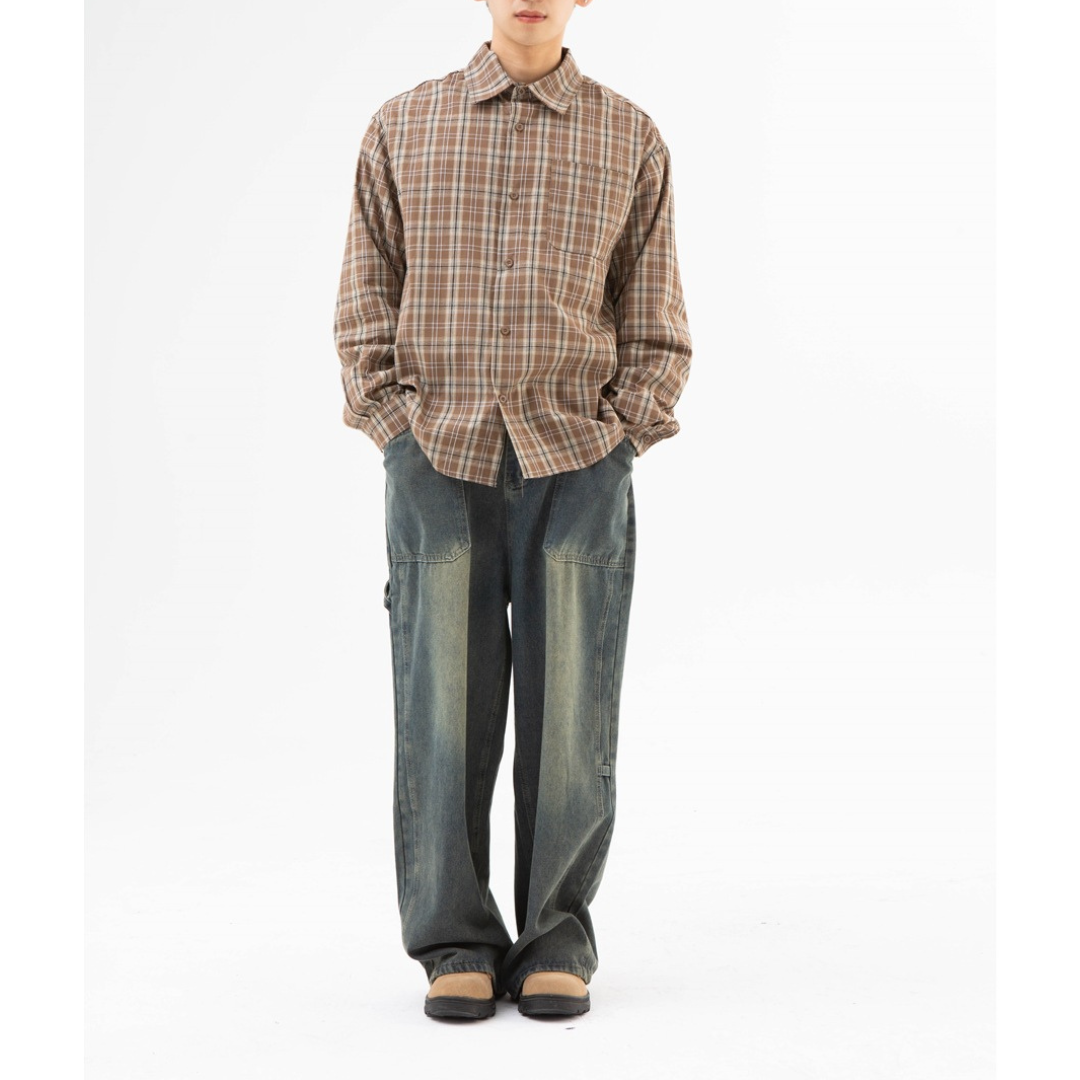 Local check long sleeve shirt N021