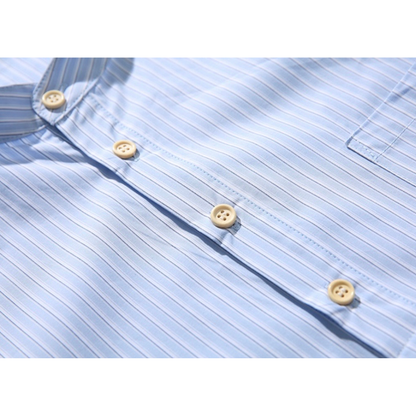 ストライプ　ハーフプラケット　半袖シャツ　N1292