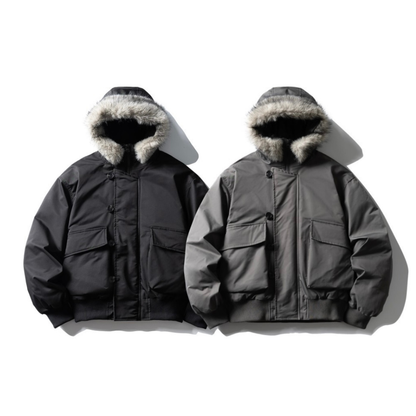 ホワイトダックダウン　ファー付きフードジャケット　N885