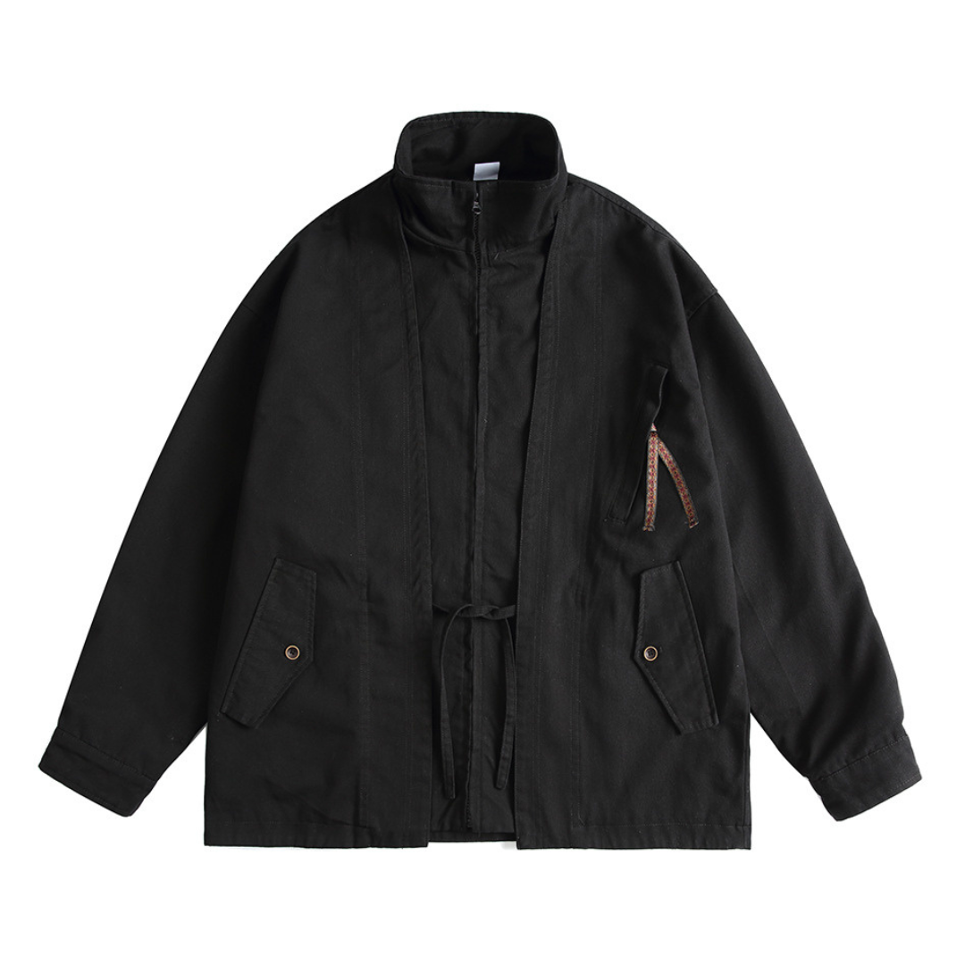 フェイクレイヤード　キモノ　スタンドカラージャケット　N1102