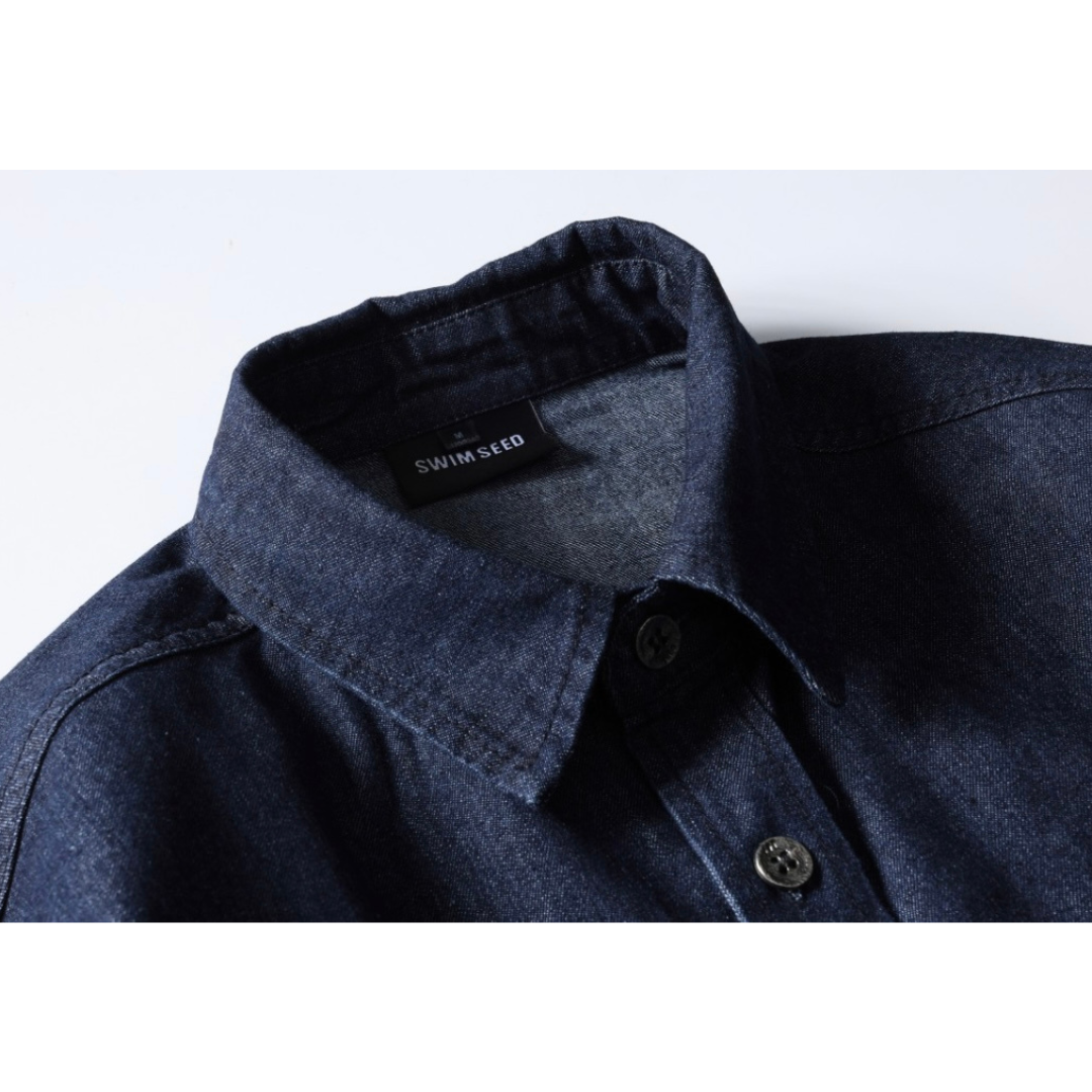 コットンポリ　デニム　レギュラーシャツ　N1060
