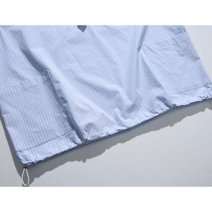 ストライプ　ハーフプラケット　半袖シャツ　N1292