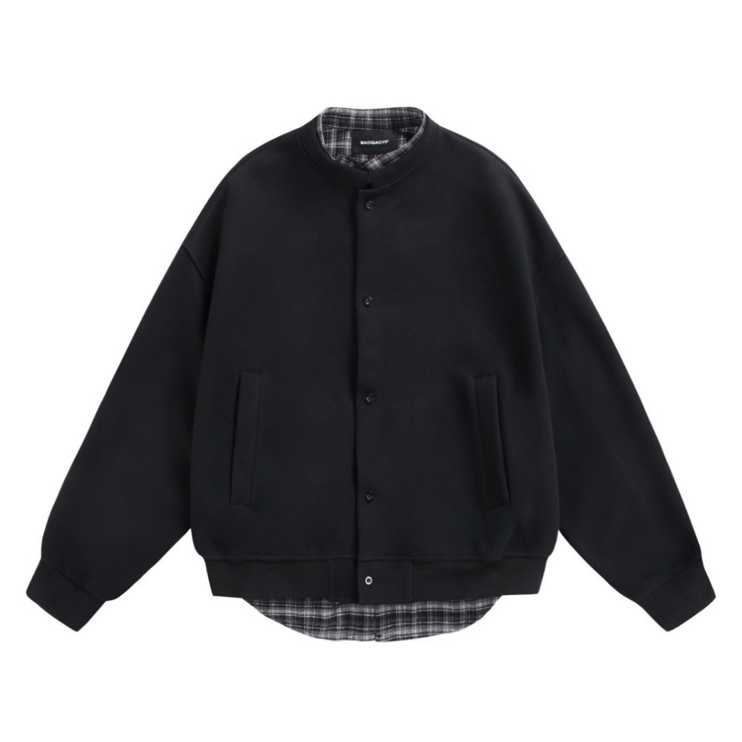 Faux Layered Sweat Cardigan N1264 ブラック