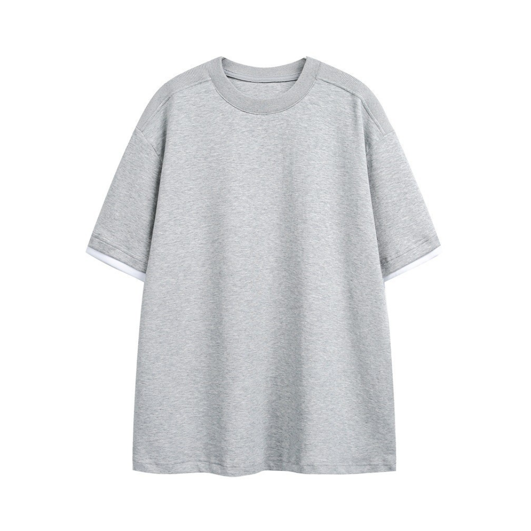 フェイクレイヤード　変形ラグランスリーブ　Tシャツ　N1551