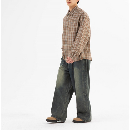 Local check long sleeve shirt N021