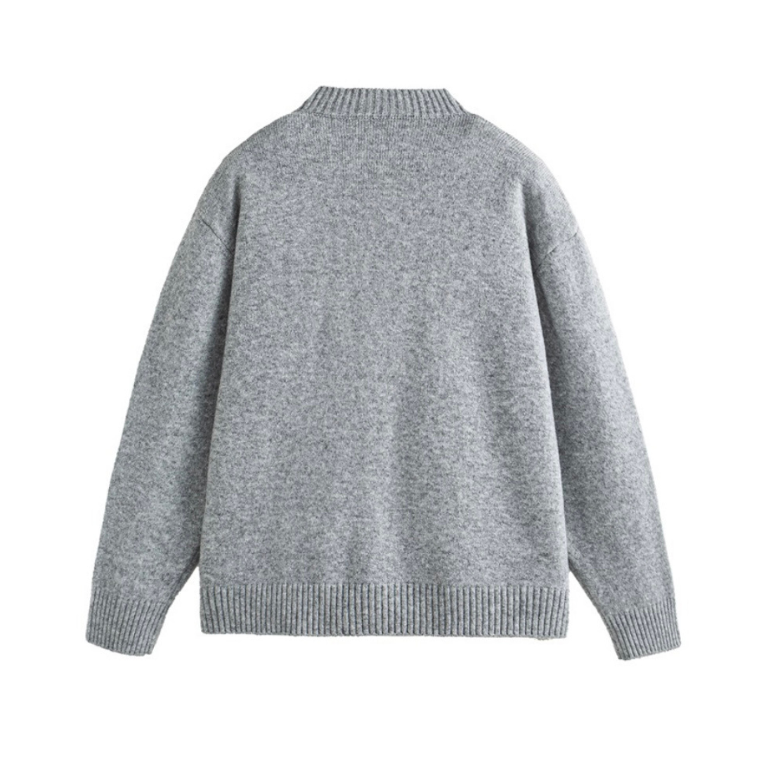 ミドルゲージ　クルーネック　カーディガン　N933