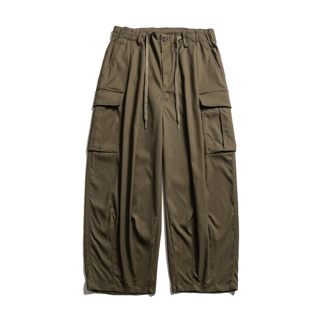 高密度ポリエステル　ワイド　カーゴパンツ　N1074