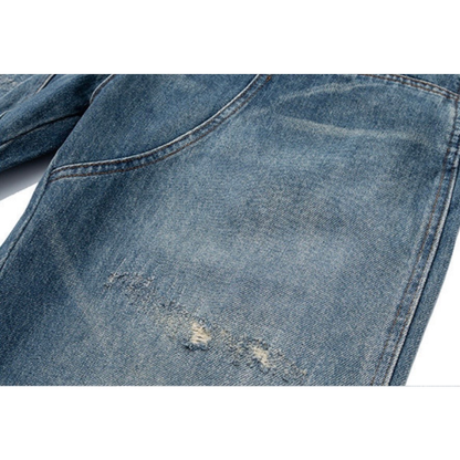 ダブルニー　ブロークンデニム　ワイドパンツ　N1245