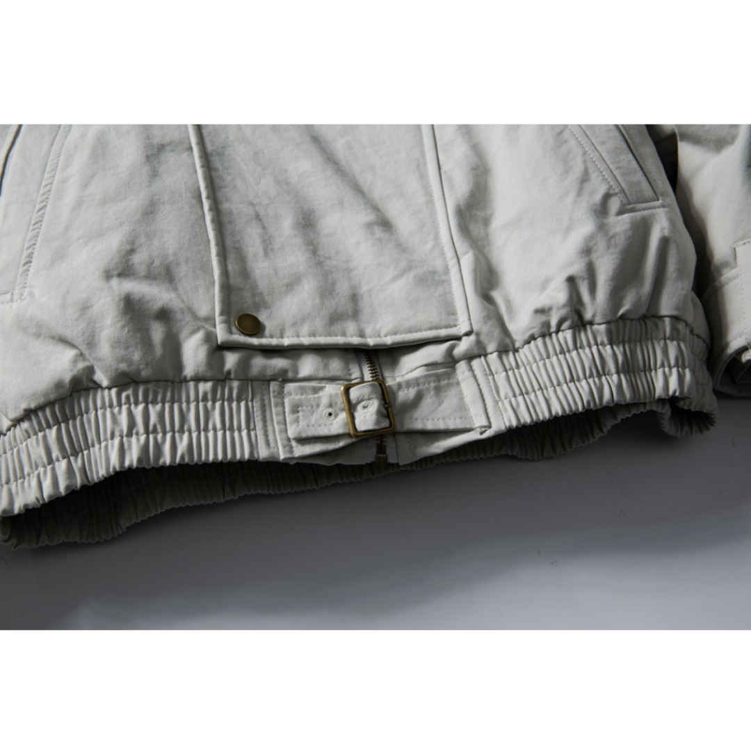 パテッド　スタンドカラー　ライダースジャケット　N1011