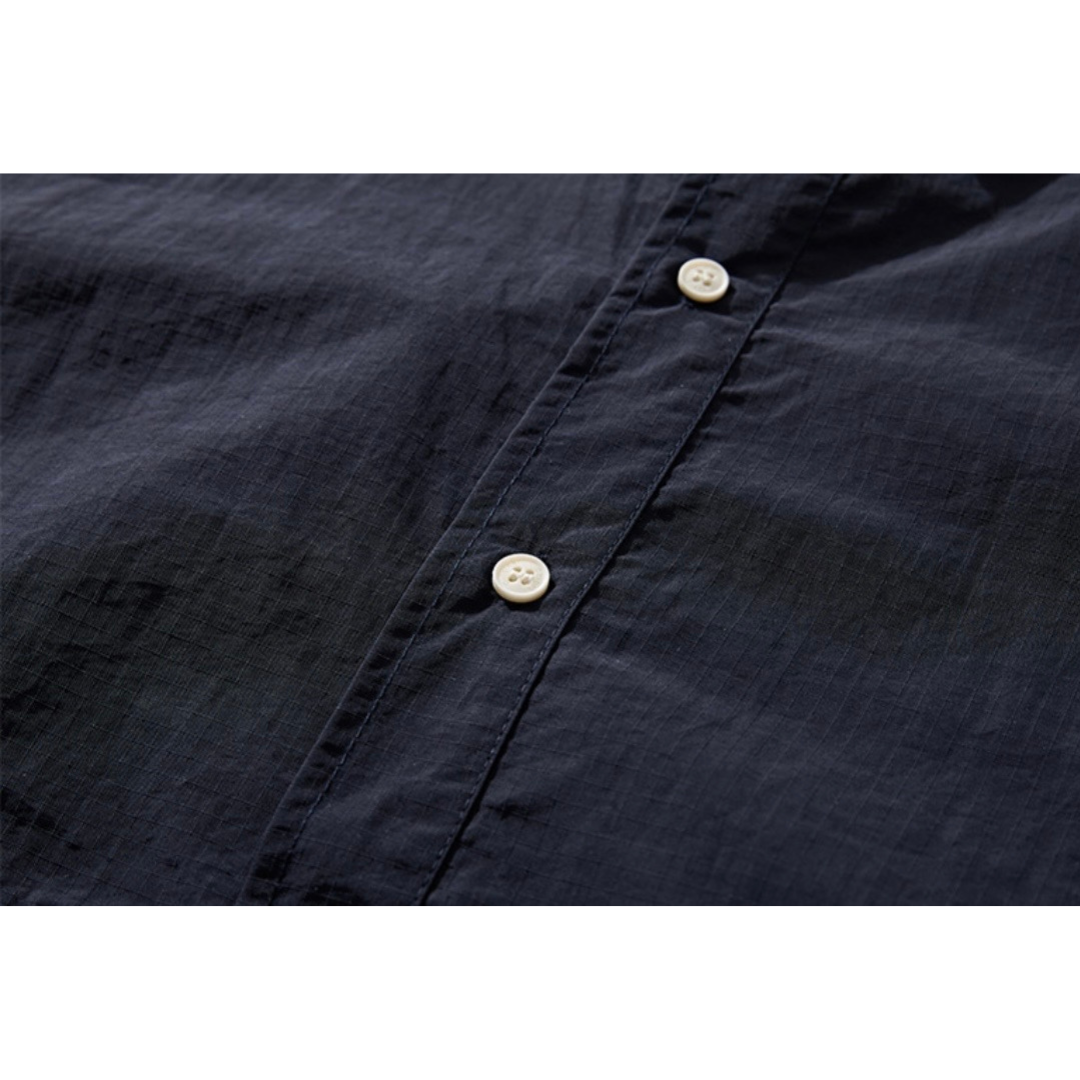 バイカラー　ネイビーブルー　レギュラーシャツ　N1281