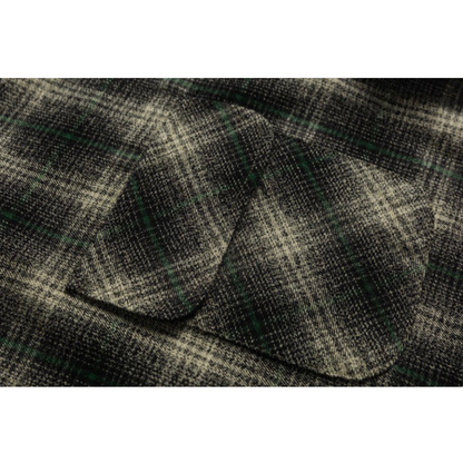 ダブルフラップ　ネルチェック　シャツ　N625