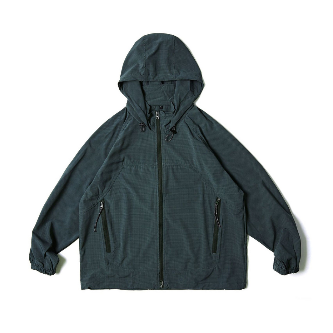Lightweight Washer Nylon Hooded Jacket N558 ダークグリーン