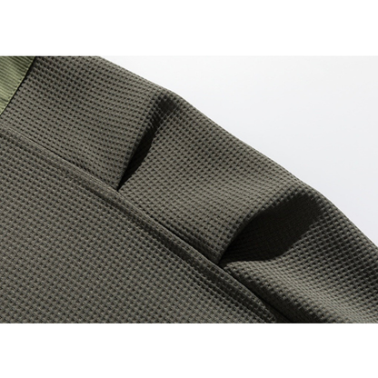 ストレッチ　コンビワッフル　長袖Tシャツ　N1218