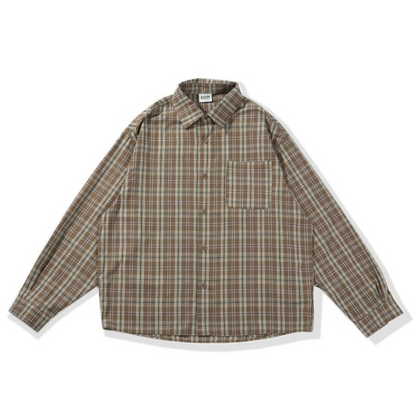 Local check long sleeve shirt N021