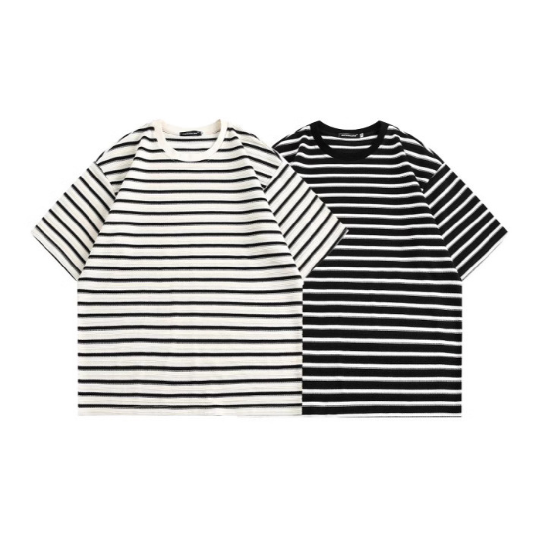 ジャガードボーダー　半袖Tシャツ　N1375