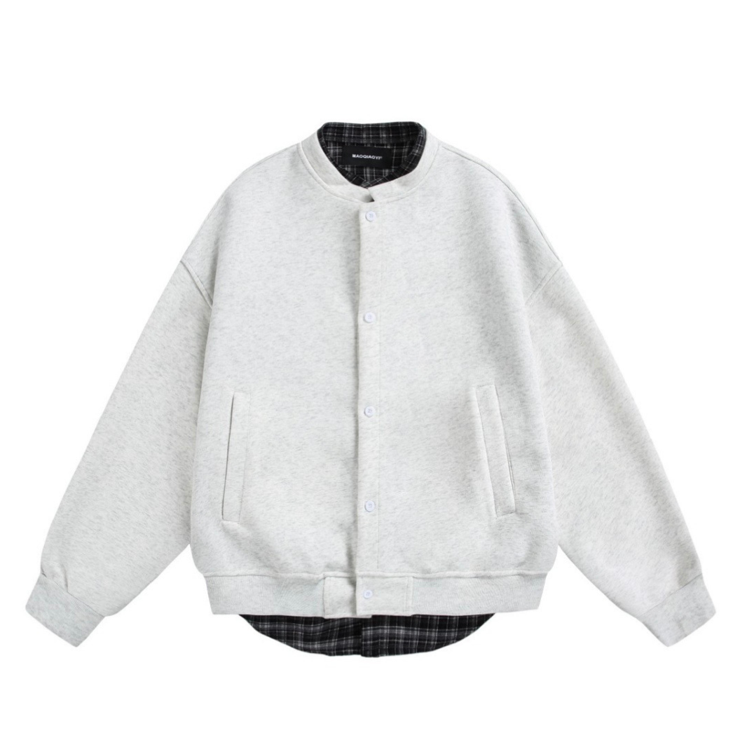 Faux Layered Sweat Cardigan N1264 ホワイト