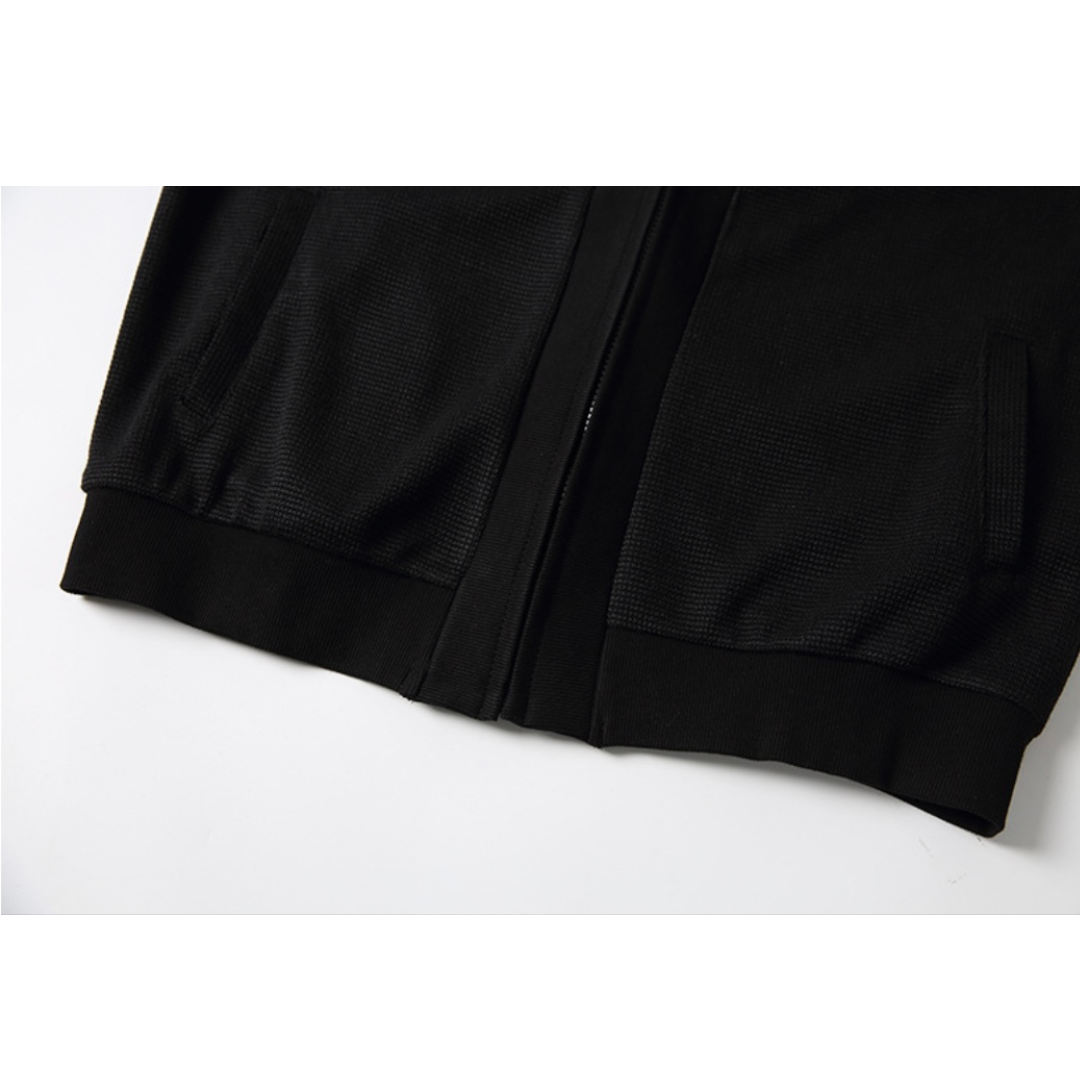 ストレッチポリエステル　ジップカーディガン　N1091