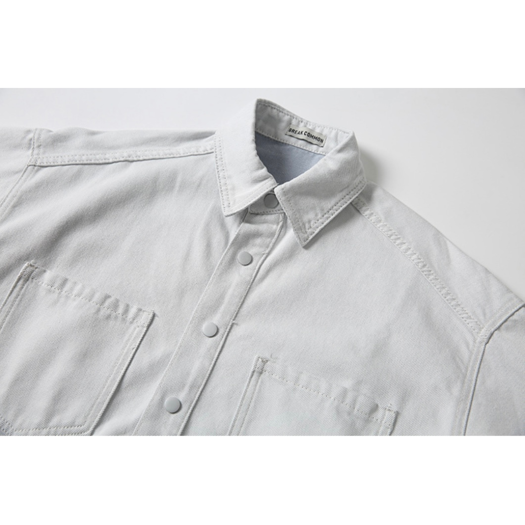 ダメージ　デニム　シャツジャケット　N1095