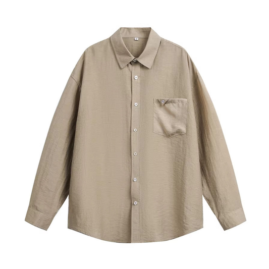 ビスコースリネン　ミニフラップポケット　シャツ　N1144