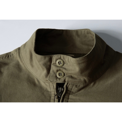 ウォッシュドコットン　スタンドカラー　ジャケット　N1143