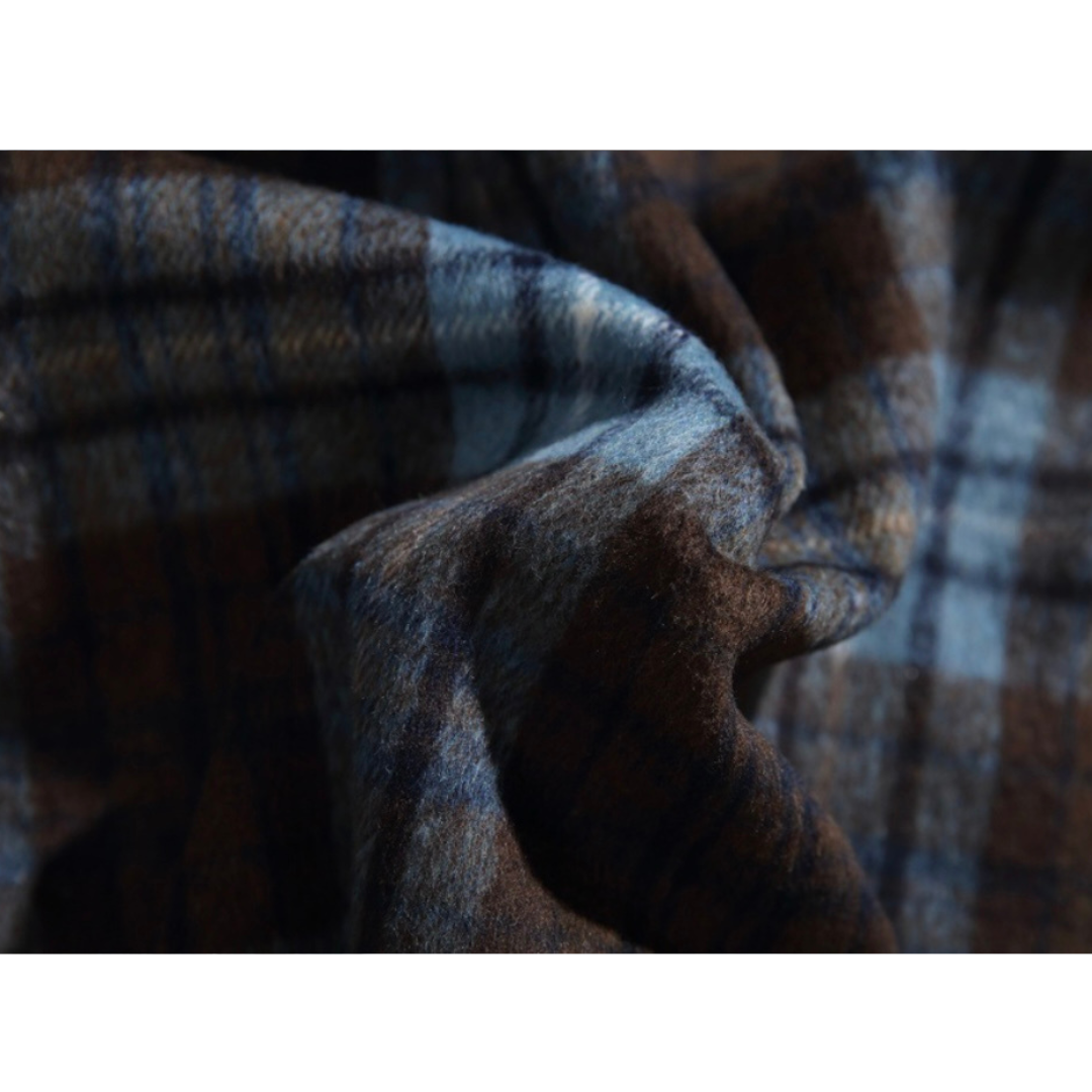 レトロチェック　起毛　シャツジャケット　N1008