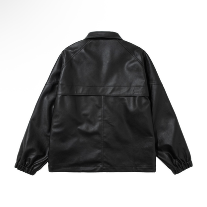PUレザー　スタンドカラージャケット　N913
