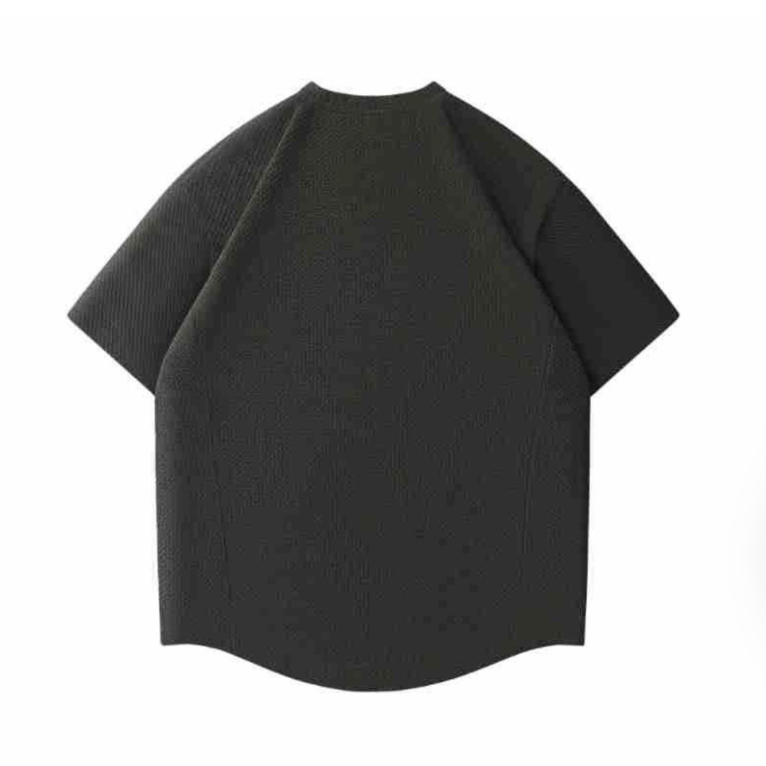 ポリエステル　ミニワッフル　ラウンドヘム　Tシャツ　N1560