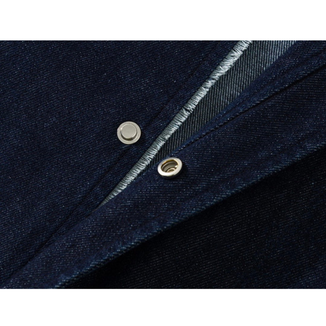 デニム　ノーカラー　カーディガン　N1260