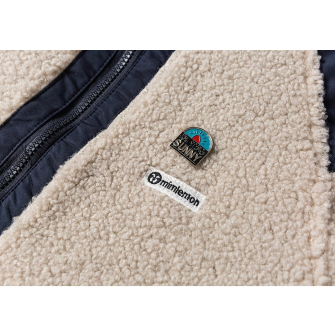 リバーシブル　バイカラー　ボアフリース　ジャケット　N912