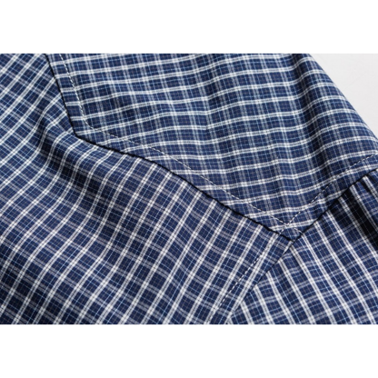 バンドカラー　グラフチェック　シャツ　N1208