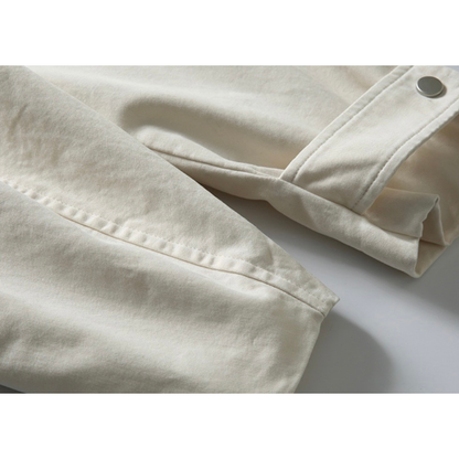 コンパクトツイル　PUレザーカラー　ジャケット　N1140