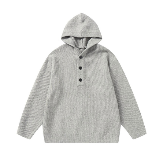 ストレッチニット　ハーフボタン　パーカー　N932