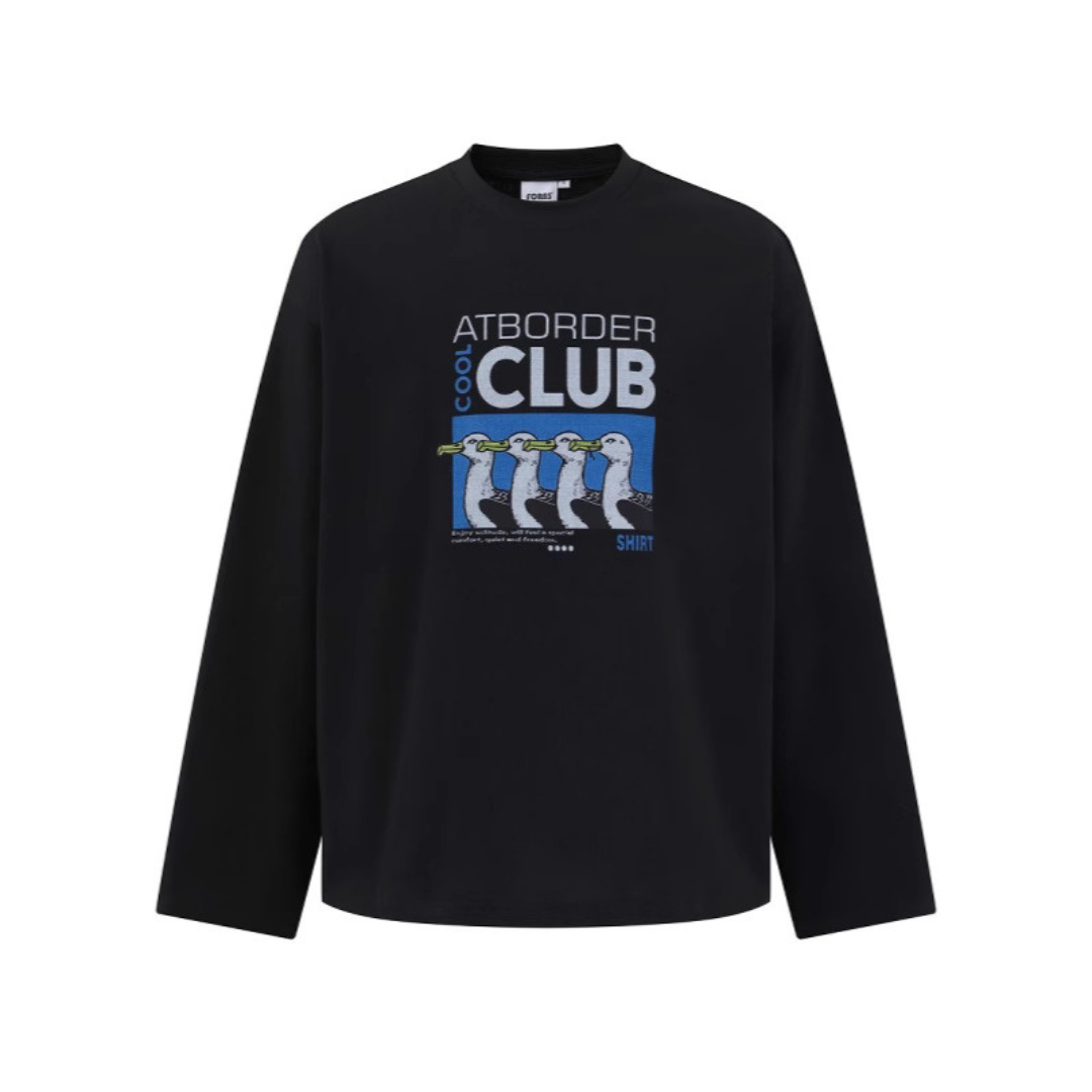 ダックプリント　長袖Tシャツ　N700
