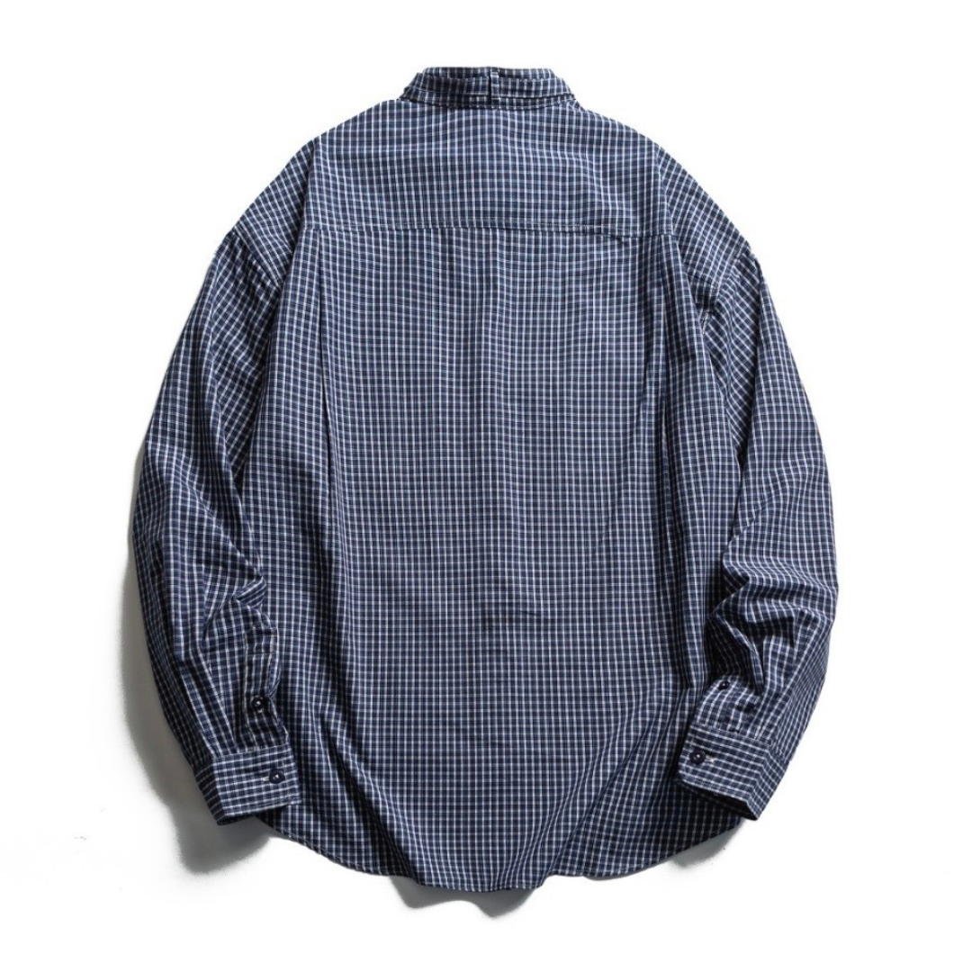 バンドカラー　グラフチェック　シャツ　N1208