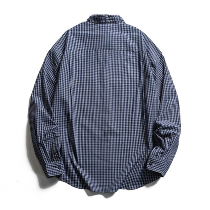 バンドカラー　グラフチェック　シャツ　N1208