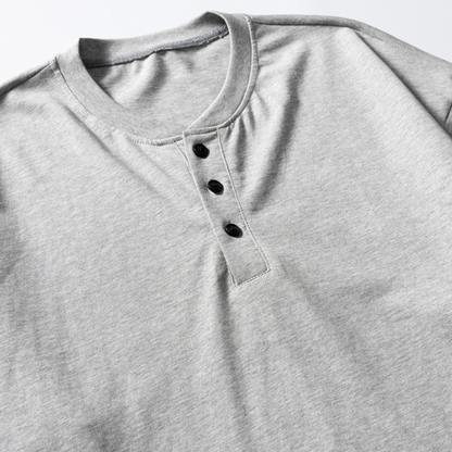 ヘンリーネック　ロングスリーブ　ワイドTシャツ　N214