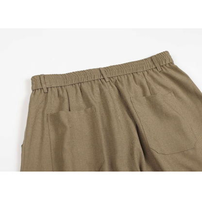 ウールライクポリエステル　ワイドタックパンツ　N1387