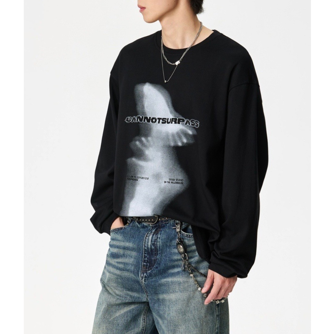 アウトフォーカス　長袖Tシャツ　　N1430