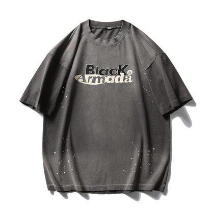 【Black Armada】ロゴプリント　フェード＆ペイント　Tシャツ　N246