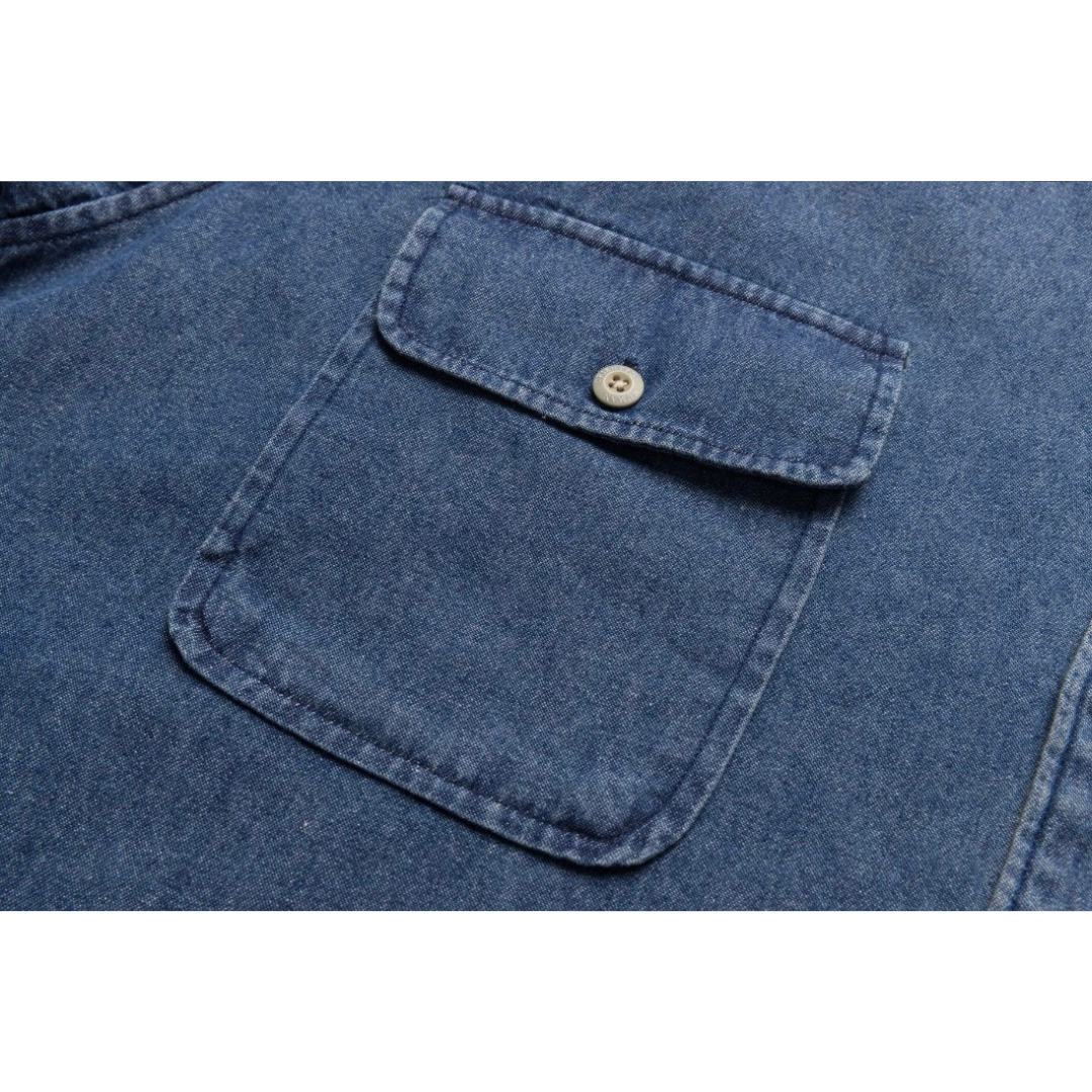 ウォッシュデニム　ワークシャツ　N989