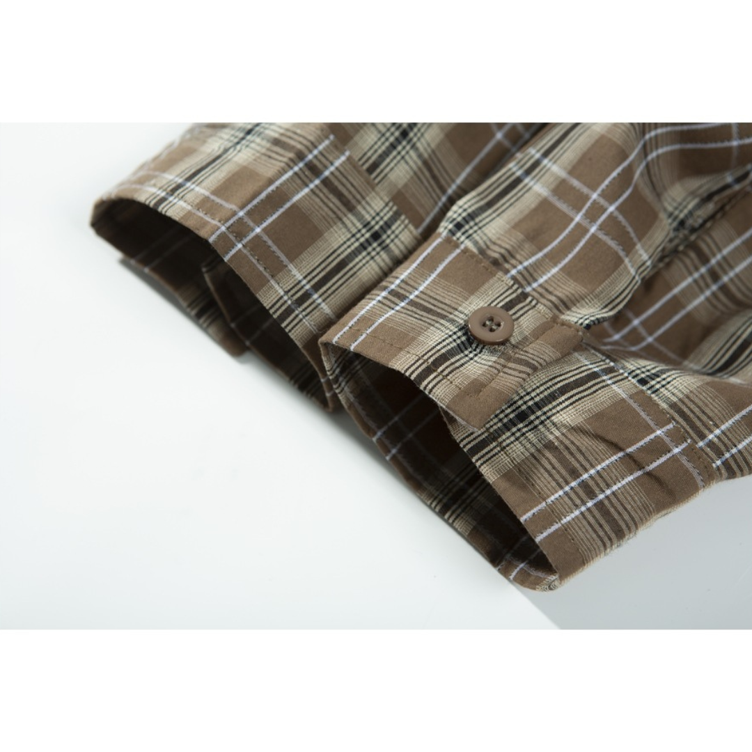 Local check long sleeve shirt N021