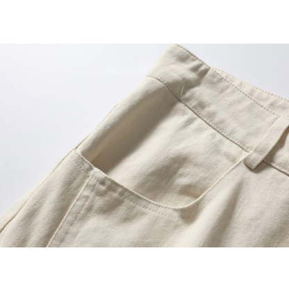 コットンツイル　フロント切り替え　ワイドストレートパンツ　　N1746 (8)