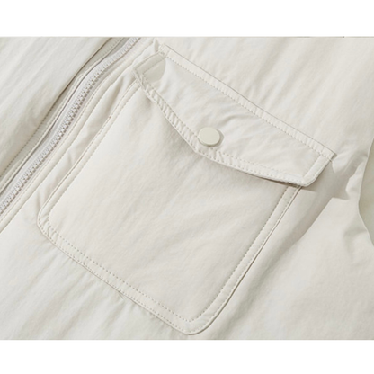 クルーネック　パテッド　ジップベスト　N906