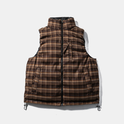 リバーシブル　スタンドカラー　パテッドベスト　N909